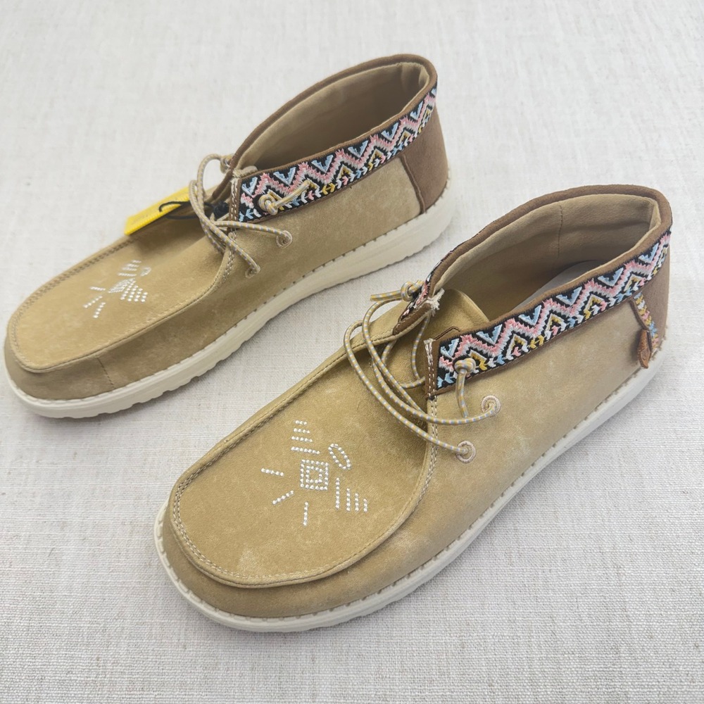 Hey Dude Iris Festival Aztec Band Camel Active Stretch Chukka Boots Womens 9 NEW